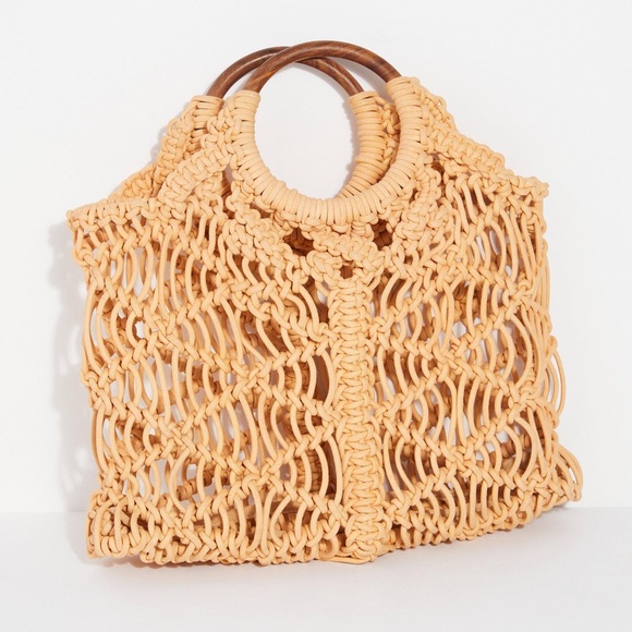Free People Handbags - Free People Esmerelda Macrame Tote Bag